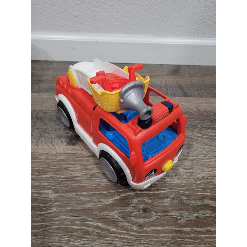 Fisher Price Little People Lift n Lower Fire Truck Red Emergency Vehicle Toy